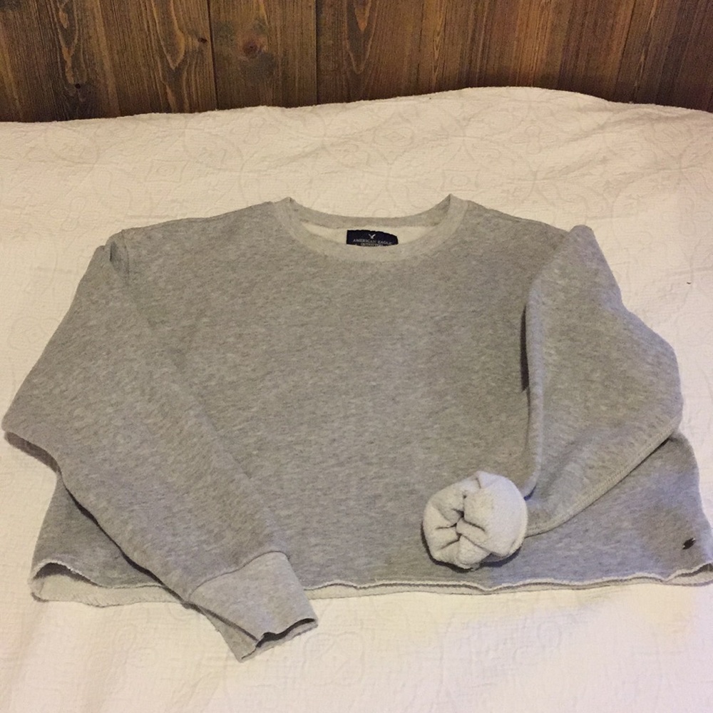 American eagle gray cropped sweater
